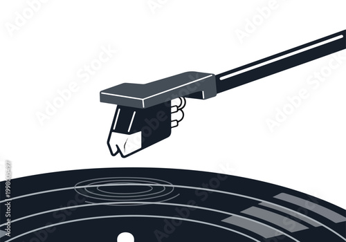 Bilde på lerret A stylus on a record