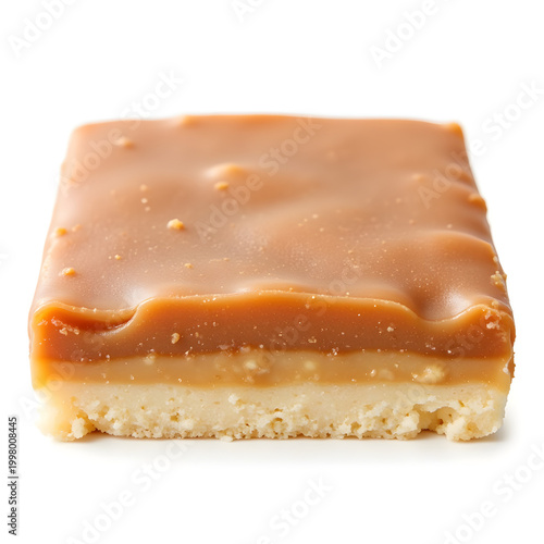 protein bar with caramel layer for indulgent fitness snack concept