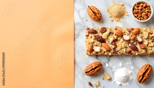 protein bar with ingredients for clean nutrition banner design