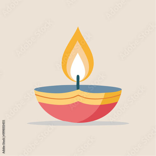 Diya Lamp with Flame