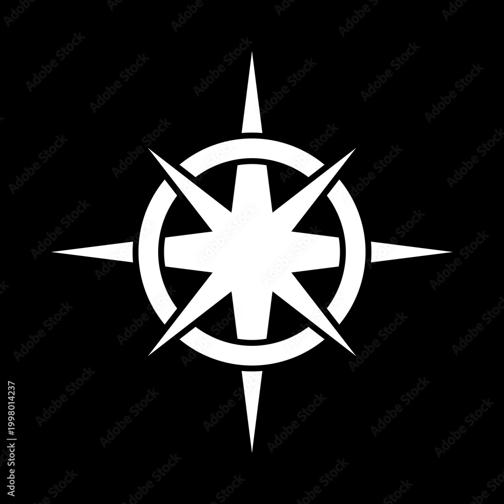 Fototapeta premium Compass simple icon isolated on black background