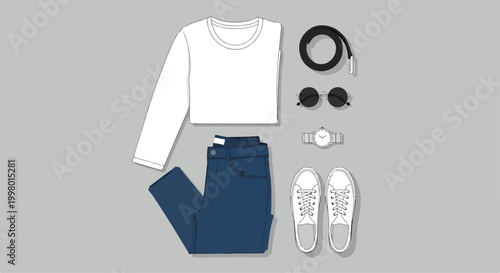 Billede på lærred A fashionable outfit laid out
