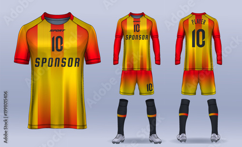 t-shirt sport design template, Soccer jersey mockup for football club. uniform front and back view.