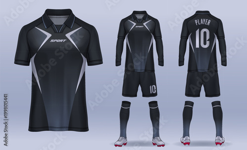 t-shirt sport design template, Soccer jersey mockup for football club. uniform front and back view.