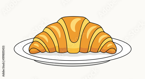 A cartoon croissant on a white plate
