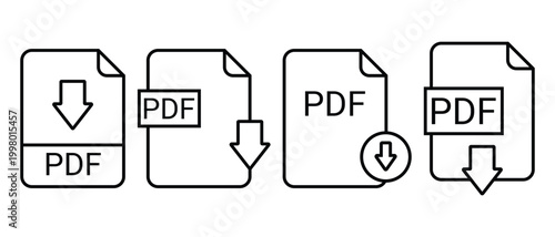 PDF file download icon set