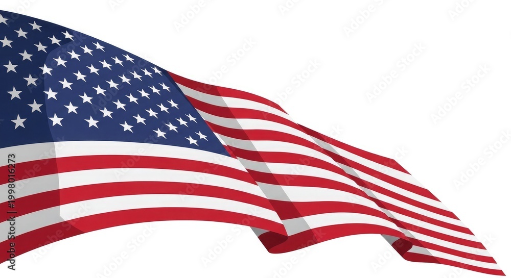 Obraz premium Celebrating flag day usa a vibrant american flag waving with patriotic pride