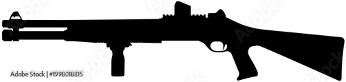 Semi automatic shotgun silhouette vector illustration