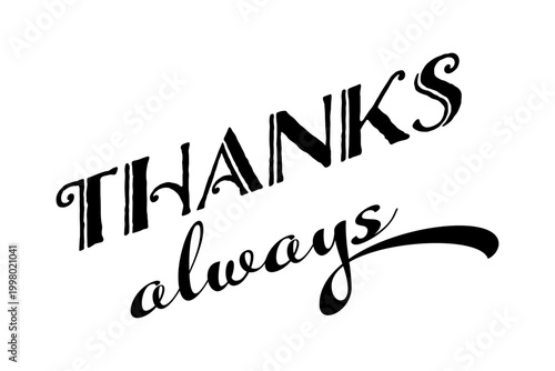 THANKS always - 感謝の気持ちを伝える、THANKS alwaysのロゴマーク、母の日や父の日、誕生日のメッセージなどに
