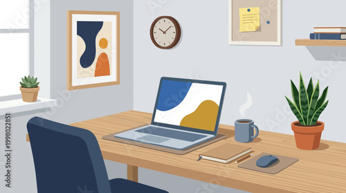 A modern home office workspace setup.