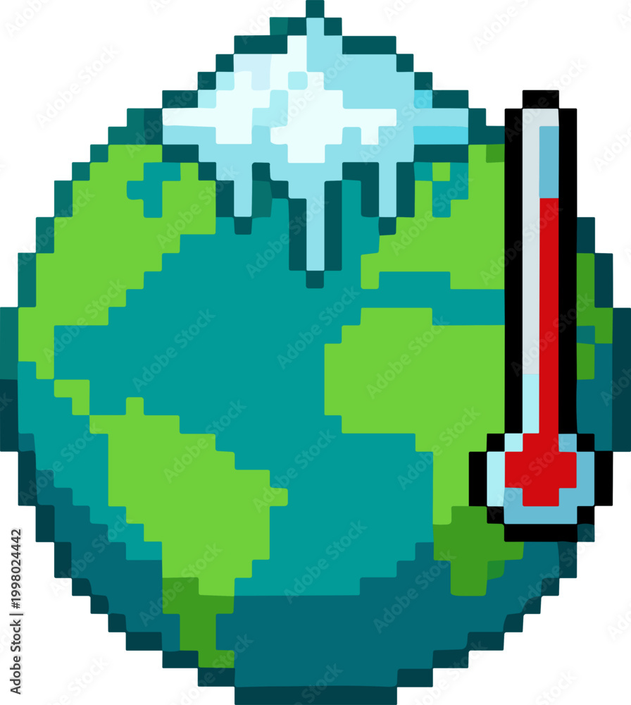 Fototapeta premium Eco Pixel Earth Illustration