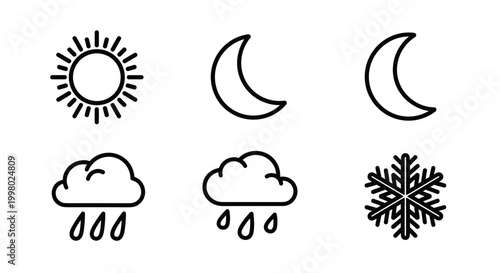 Weather forecast icons set 1.