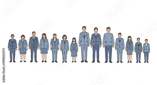 Diverse group of people standing together in a line.