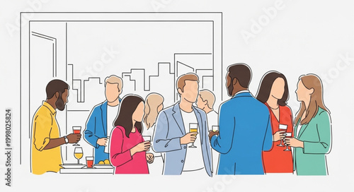 Diverse group of people socializing at a casual gathering event.