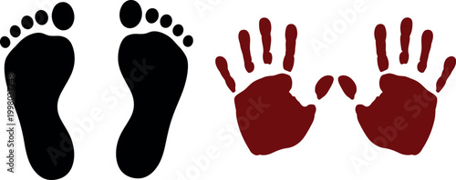 Footprints and handprints a graphic representation of human contact