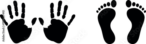 Black handprints and footprints a symbolic representation of human presence