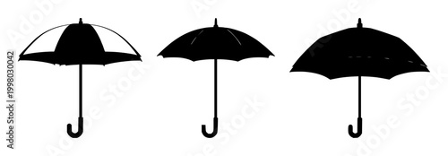 Insurance umbrella set with solid black icon, white background featuring protection, insurance, safety with logo and branding