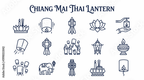 Chiang Mai Thai Lantern Icons Collection