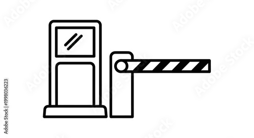 Parking barrier, gate, boom, toll, ticket, machine, vector