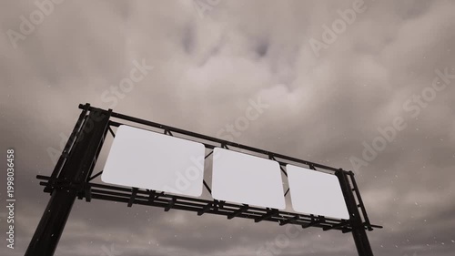 Blank White Billboard Mockup Outdoor Advertising