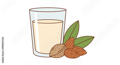 Almond milk, glass of milk, almond nuts, healthy drink, vegan beverage, creamy liquid