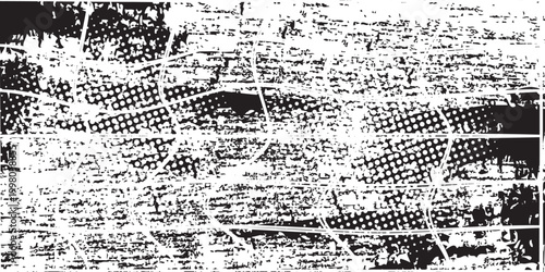 Distressed background in black and white texture with  dark spots, scratches and lines. Abstract illustration