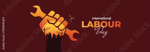 Happy Labour Day concept. 1st May- International labor day concept. Labor safety and right at Workplace. World Day for Safety and Health at Work concept. Safety first for worker.	
