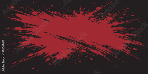 Splattered blood stain, artistic expression of vibrant and abstract forms, creating a visually compelling display of dynamic energy and emotion.