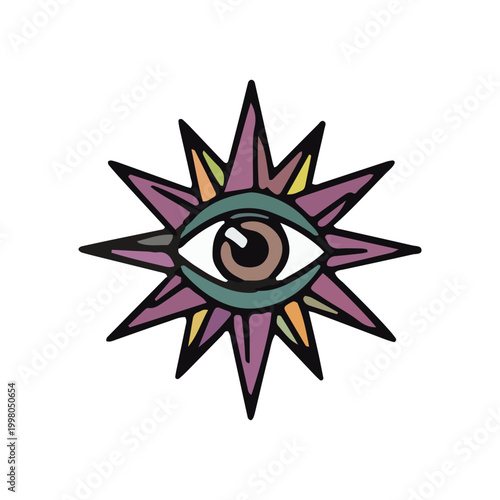 Mystical Eye Star Symbol Illustration