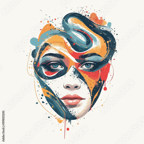 Abstract Woman Face Very Cool Design