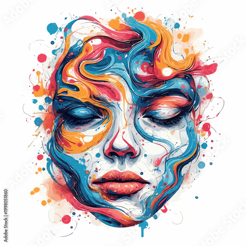 Abstract Woman Face Very Cool Design