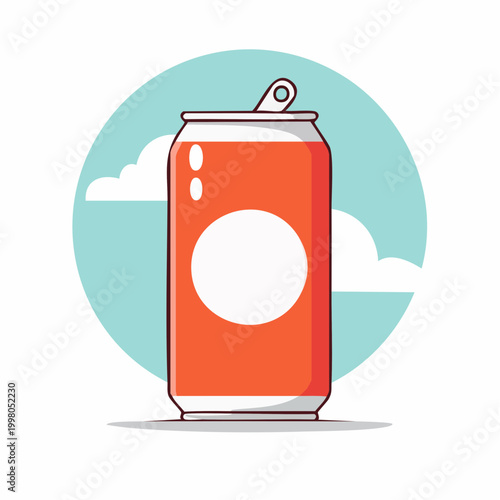 Illustration of a soda can with a blank label