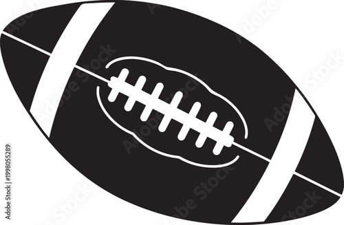 Black and white rugby ball.