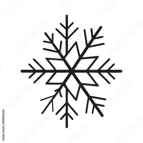 Minimal Snowflake Icon Clean Winter Line Art Design