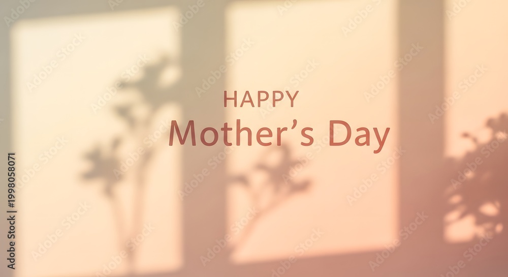 Fototapeta premium Happy mother's day greeting with soft lighting