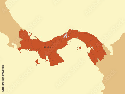 Panama map flat vector illustration.