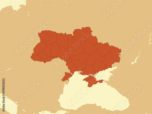 Ukraine map flat vector illustration.