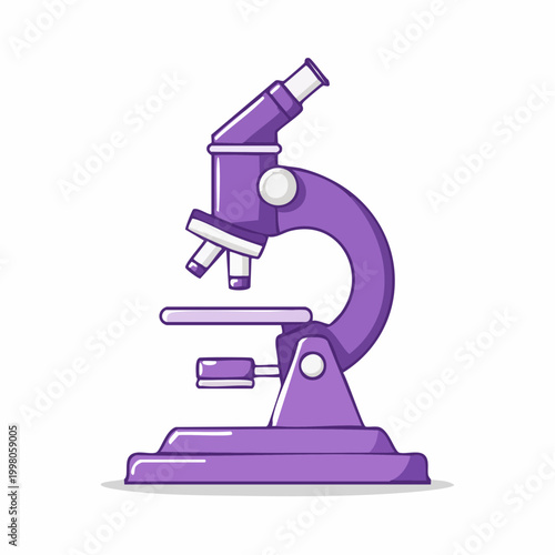 Purple Microscope Illustration