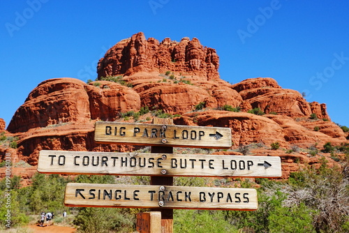 Majestic Bell Rock Formation under Blue Sky in Sedona, Arizona 
