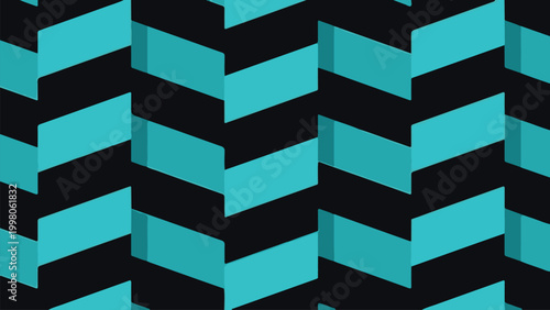 Teal chevron background pattern on black
