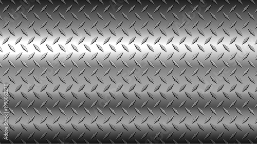 SIlver banner with diamond plate pattern, shiny steel metal sheet texture industrial background.