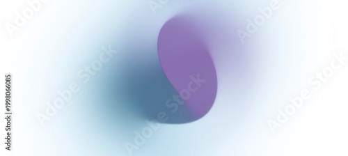 S-Curve Violet and Teal Abstract Form on Blurred White Background, Soft Mesh Gradient Shape