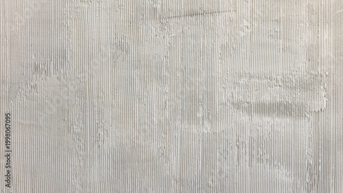Cuadro en lienzo White Textured Wall with Vertical Ridges and Linear Grooves, Plaster Stucco Background for Architectural Design, Minimalist Abstract Cement Surface, Rough Trowel Finish Backdrop for Interior Art