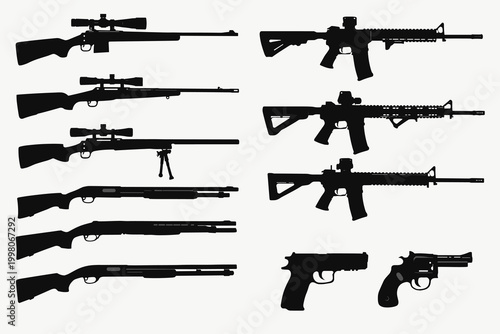 : Minimalist Firearm Silhouette Keywords