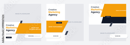 Creative Agency Design Template with Manual Shadow Effect