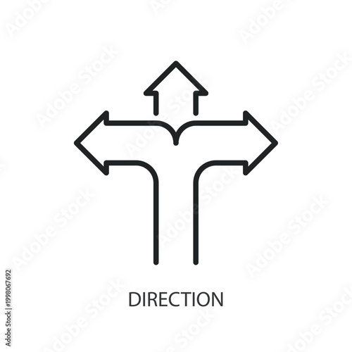 Direction thin line vector icons