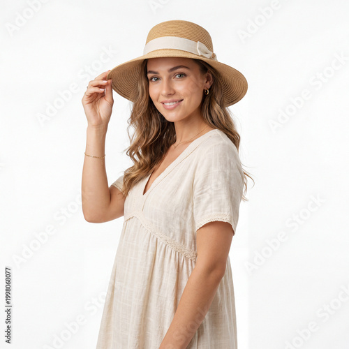 Elegant Summer Outfit with Wide-Brim Hat