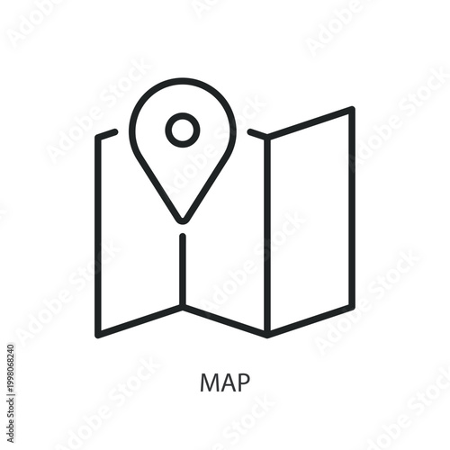 Map thin line vector icons