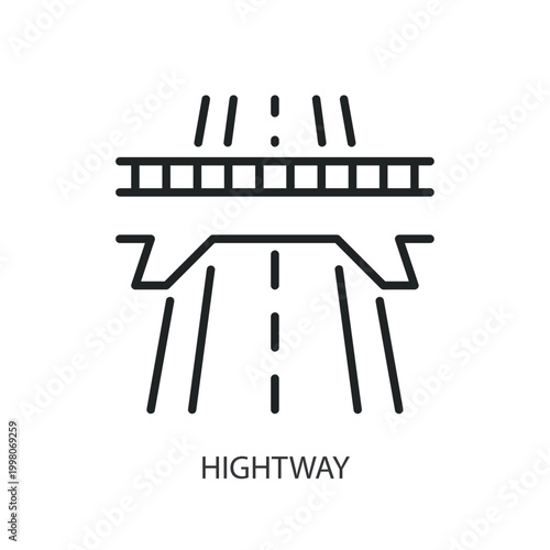 Hightway thin line vector icons