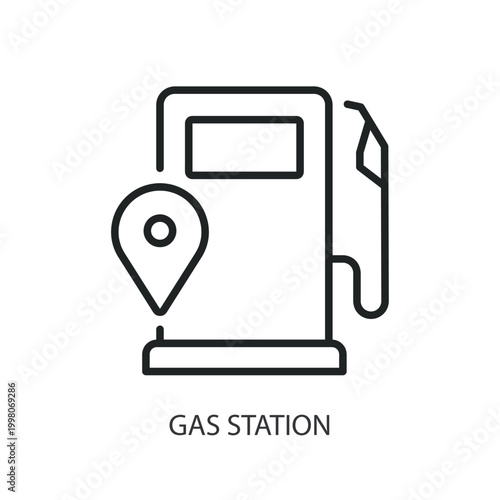 Gas Station thin line vector icons
